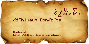 Öhlbaum Donáta névjegykártya